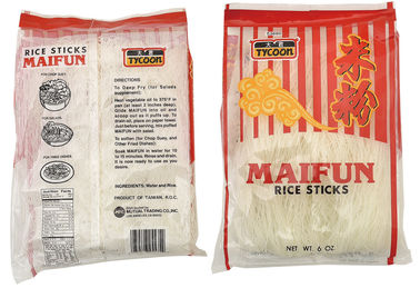 Macarronetes de arroz lisos secados OEM nenhuns produtos 100% verdes orgânicos de Natrual do pigmento