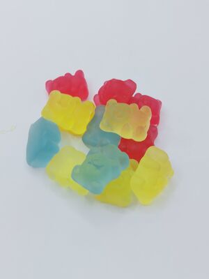 Gomas de urso coloridas - formato de urso fofo, textura elástica e em borracha, feitas com ingredientes premium