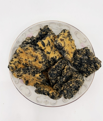 Guoba dourado preto gema de ovo salgada e fio de porco sabor arroz biscoito mistura arroz crocante crosta de arroz frito