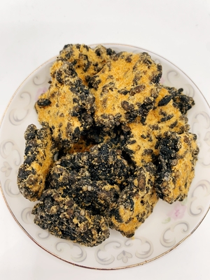 Guoba dourado preto gema de ovo salgada e fio de porco sabor arroz biscoito mistura arroz crocante crosta de arroz frito