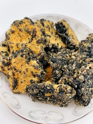 Guoba dourado preto gema de ovo salgada e fio de porco sabor arroz biscoito mistura arroz crocante crosta de arroz frito