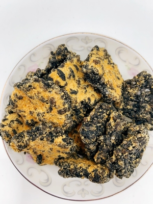 Guoba dourado preto gema de ovo salgada e fio de porco sabor arroz biscoito mistura arroz crocante crosta de arroz frito