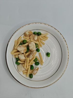Snack Saudável de Camarão Misto Assado com Sal e Fatias de Feijão