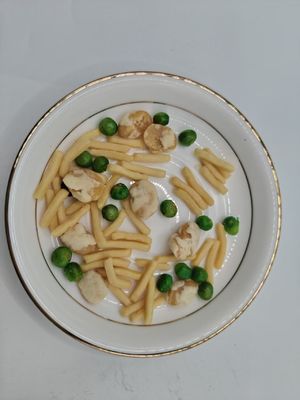Snack Saudável de Camarão Misto Assado com Sal e Fatias de Feijão