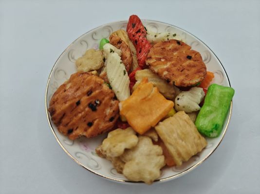 Crackers de Arroz Misturados com Sabores Personalizados Embalagem a Granel com Ingredientes de Óleo