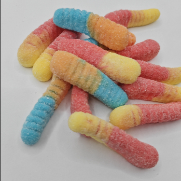 Caterpillar Custom Soft Candy 20g*20pcs Tamanho da embalagem Saúde Ursinho gomoso Snacks de frutas Para lanches de crianças