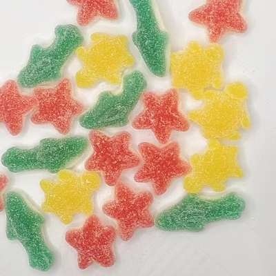 Doces de goma coloridos com sabor a frutas