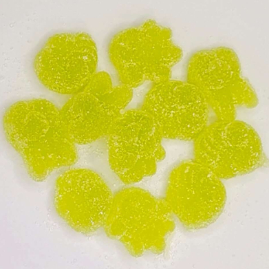 Doces de cor mista em forma de fruta com infusão de goma com revestimento de açúcar