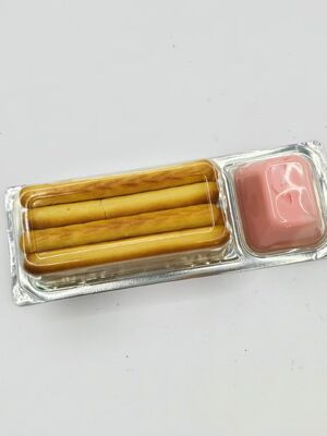 Biscoitos Crocantes com Mergulho de Morango com Purê de Morango Real e Guloseimas para Lancheira Infantil Não-OGM Enriquecidas com Cálcio