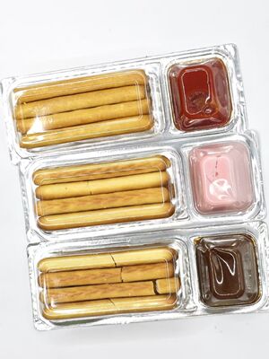 Biscoitos Crocantes com Mergulho de Morango com Purê de Morango Real e Guloseimas para Lancheira Infantil Não-OGM Enriquecidas com Cálcio