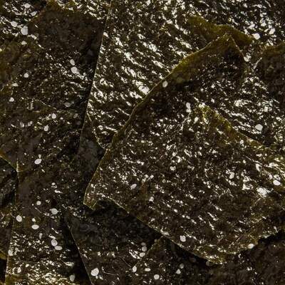 Snacks de Alga Marinha Tostada com Sabor de Sal Marinho - Mistura de Snack Saudável Sem Glúten e Baixo Teor de Gordura