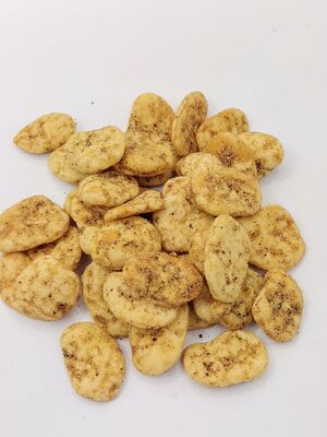 Petiscos de favas revestidas torradas com sabor cajun para lanches crocantes e saudáveis