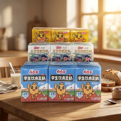 Bebida de leite de soja para estudantes com nutrição integral de soja em embalagem de 200 ml - açúcar reduzido com baixo teor de gordura para a vida escolar