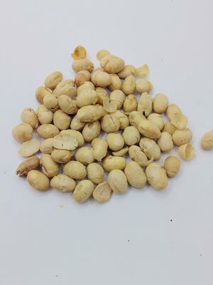 Farinhas de soja torradas crocantes sem casca, com alto teor de proteínas, ligeiramente salgadas