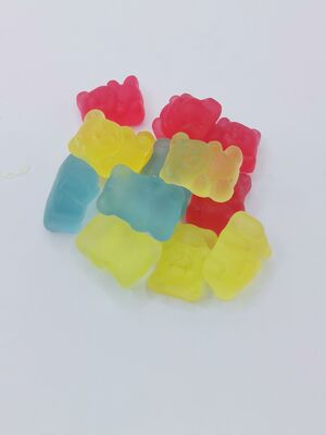 Gomas de urso coloridas - formato de urso fofo, textura elástica e em borracha, feitas com ingredientes premium